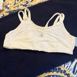 Cream Sports Bra with Double Straps